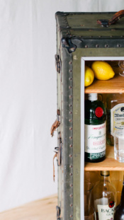 The Garage Fridge – Green Trunk Bar Cart